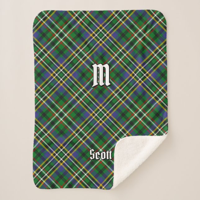 Clan Scott Green Tartan Sherpa Blanket (Front)