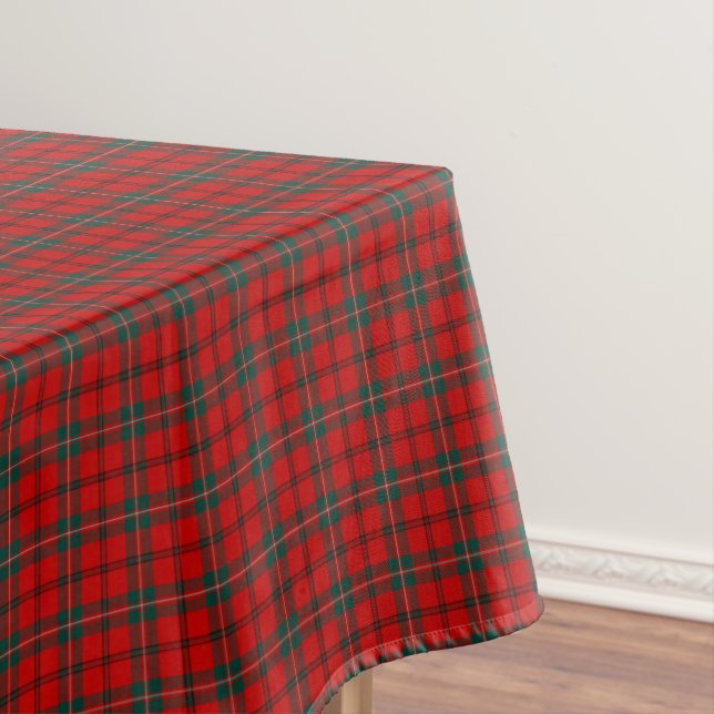Clan Scott Red and Forest Green Scottish Tartan Tablecloth (In Situ)