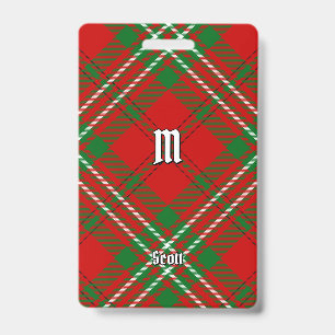Clan Scott Red Tartan Badge ID Badge