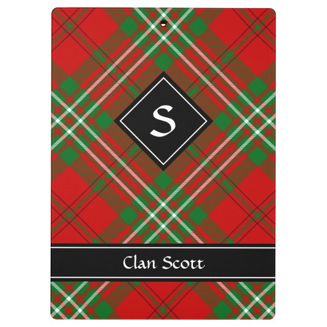 Clan Scott Red Tartan Clipboard (Back)