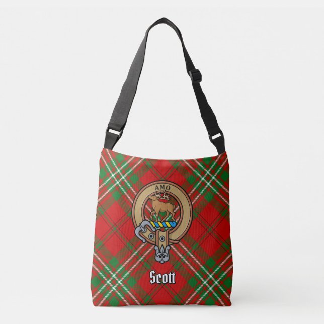 Clan Scott Red Tartan Crossbody Bag (Front)