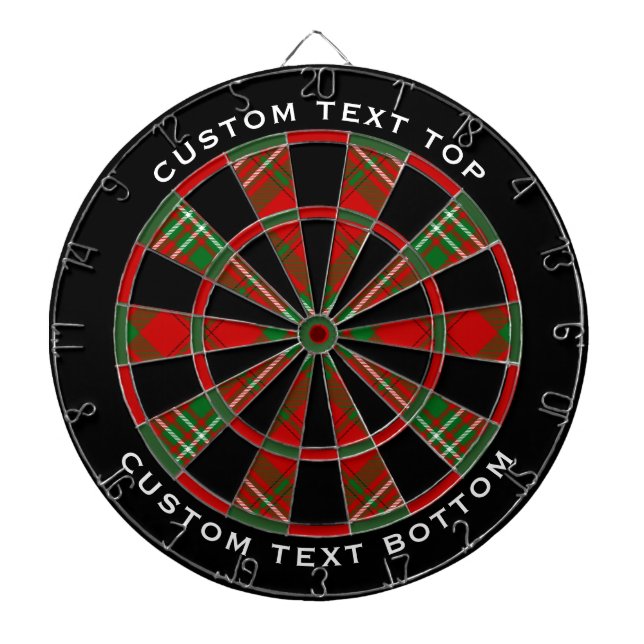Clan Scott Red Tartan Dart Board (Front)