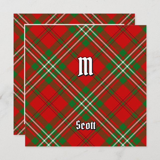Clan Scott Red Tartan Invitation (Front/Back)
