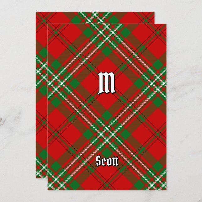 Clan Scott Red Tartan Invitation (Front/Back)
