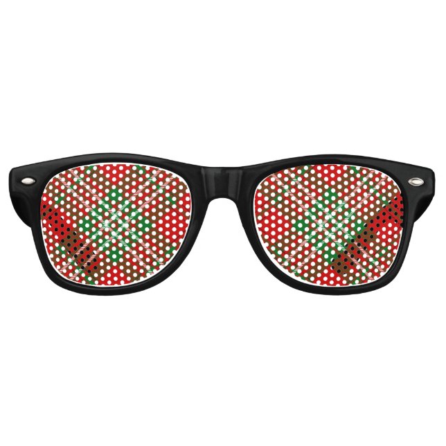 Clan Scott Red Tartan Retro Sunglasses (Front)