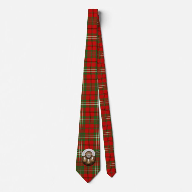 Clan Scott Tartan And Sporran Tie (Front)
