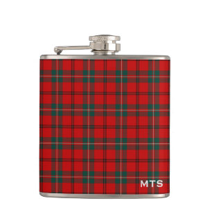 Clan Scott Tartan Monogram Hip Flask