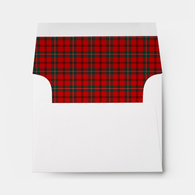 Clan Scott Tartan Red and Dark Green Plaid Envelopes (Back (Bottom))