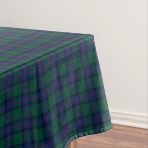 Clan Shaw Green and Royal Blue Scottish Tartan Tablecloth