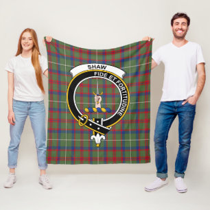 Clan Shaw Of Tordarroch Green Modern Tartan Plaid Fleece Blanket