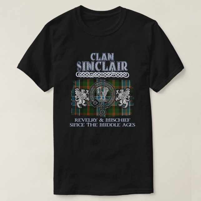 Clan Sinclair 3 crest Scottish clans Scottish surn T-Shirt (Design Front)