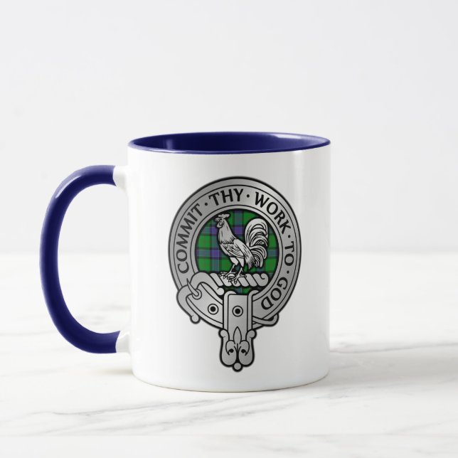 Clan Sinclair Crest & Hunting Tartan Mug (Left)