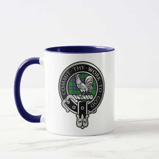 Clan Sinclair Crest & Hunting Tartan Mug (Left)