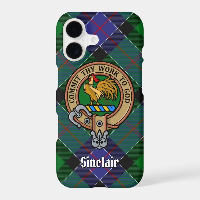 Clan Sinclair Crest over Hunting Tartan (Back)