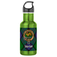 Clan Sinclair Crest over Hunting Tartan