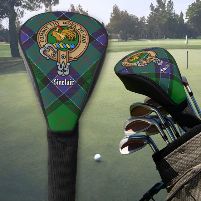 Clan Sinclair Crest over Hunting Tartan Golf Head Cover (Creator Uploaded)