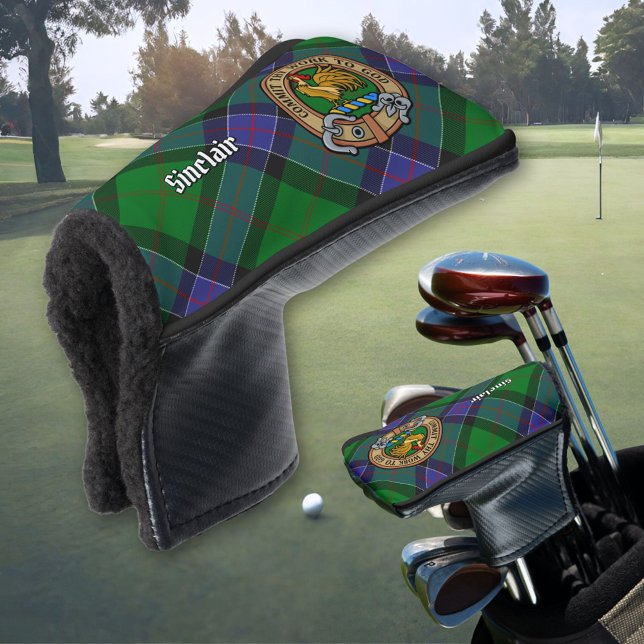Clan Sinclair Crest over Hunting Tartan Golf Head Cover (Creator Uploaded)