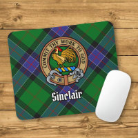 Clan Sinclair Crest over Hunting Tartan