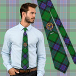 Clan Sinclair Crest over Hunting Tartan Tie<br><div class="desc">Clan Sinclair crest badge surrounded by a strap and buckle over hunting tartan background. Custom text.</div>