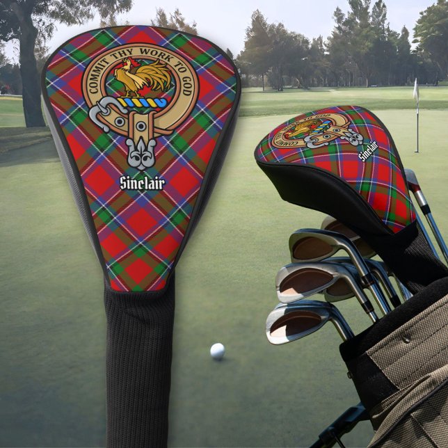 Clan Sinclair Crest over Tartan Golf Head Cover (Creator Uploaded)