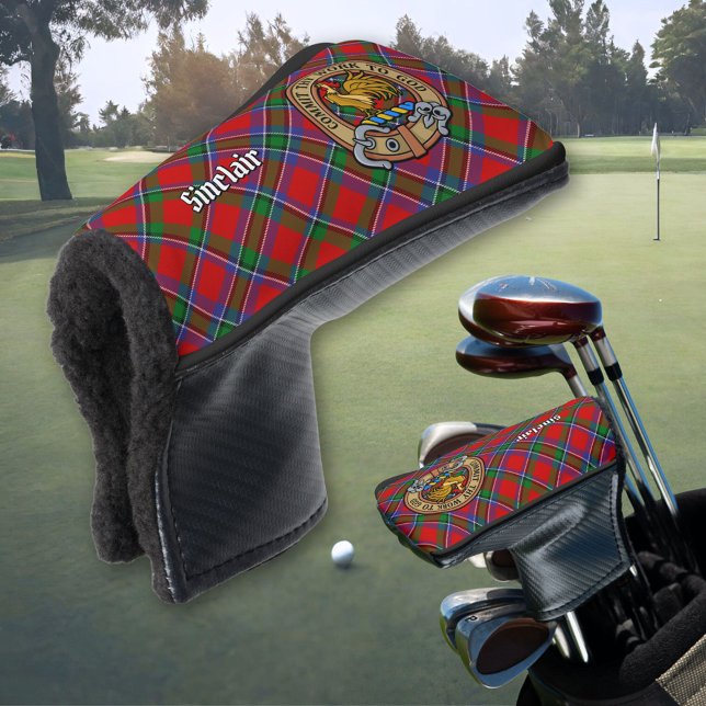 Clan Sinclair Crest over Tartan Golf Head Cover (Creator Uploaded)