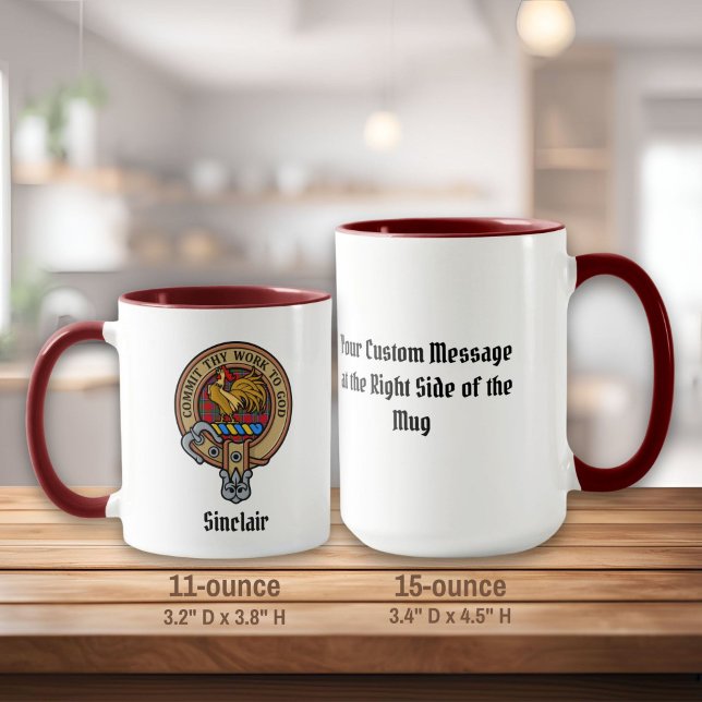 Clan Sinclair Crest over Tartan Mug (Creator Uploaded)
