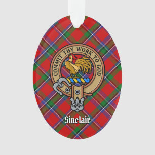 Clan Sinclair Crest over Tartan Ornament