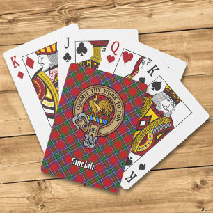 Clan Sinclair Crest over Tartan Playing Cards