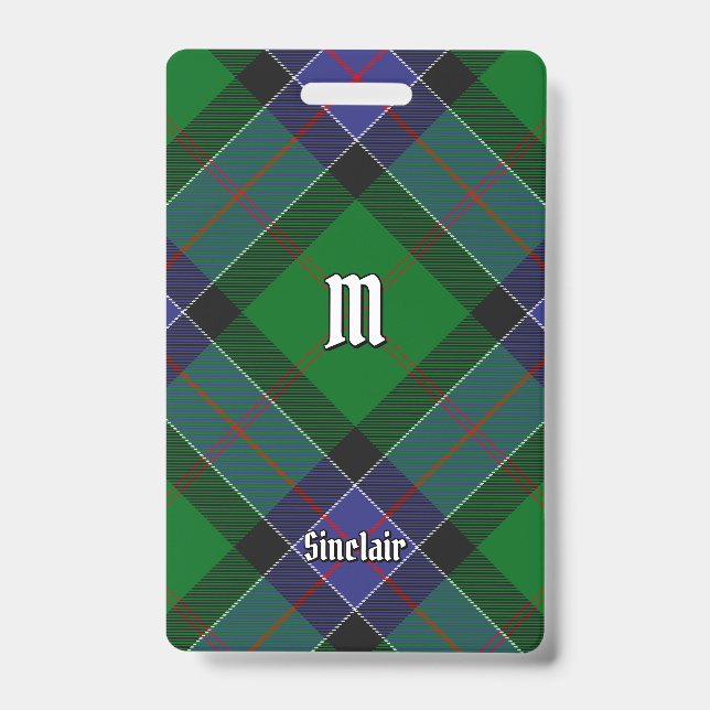 Clan Sinclair Hunting Tartan ID Badge (Front)