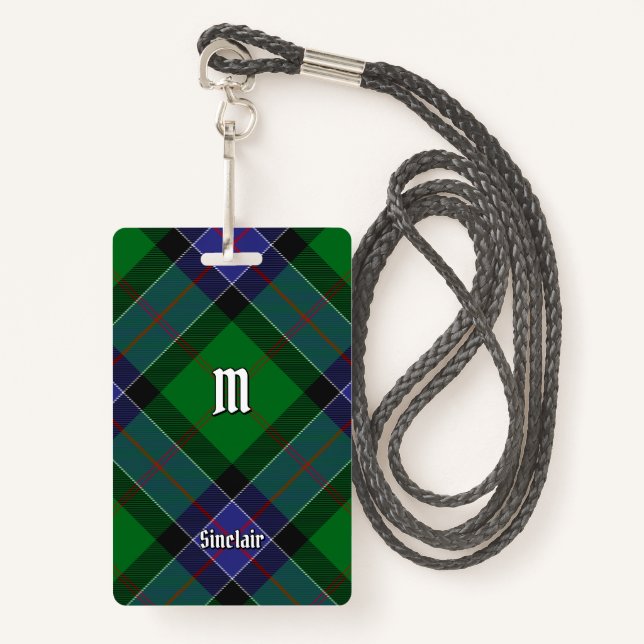 Clan Sinclair Hunting Tartan ID Badge (Front with Lanyard)