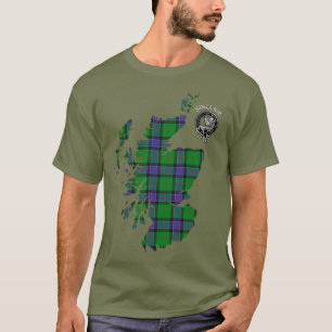 Clan Sinclair Hunting Tartan Map & Crest T-Shirt