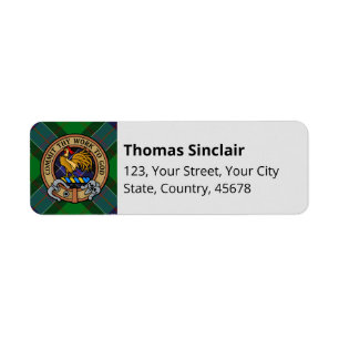 Clan Sinclair Hunting Tartan Return Address Label