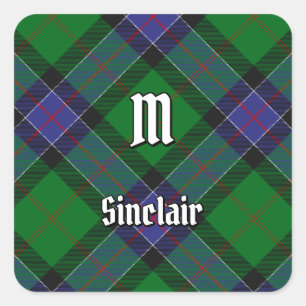 Clan Sinclair Hunting Tartan Square Sticker