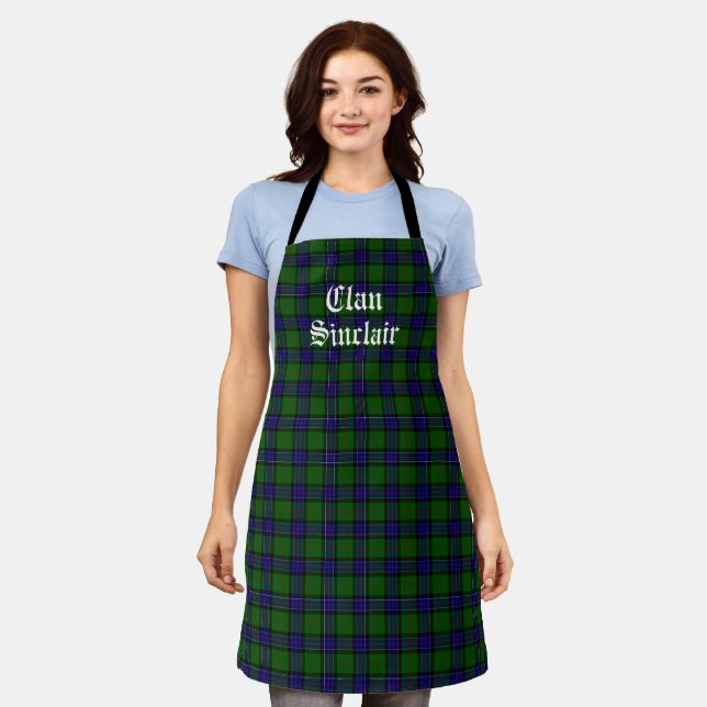 Clan Sinclair Tartan Customisable Apron (Worn)
