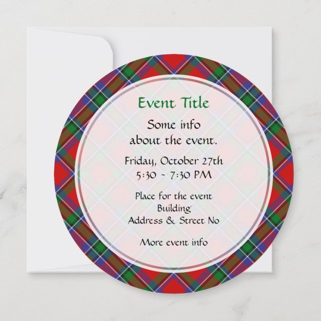 Clan Sinclair Tartan Invitation (Back)