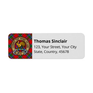 Clan Sinclair Tartan Return Address Label