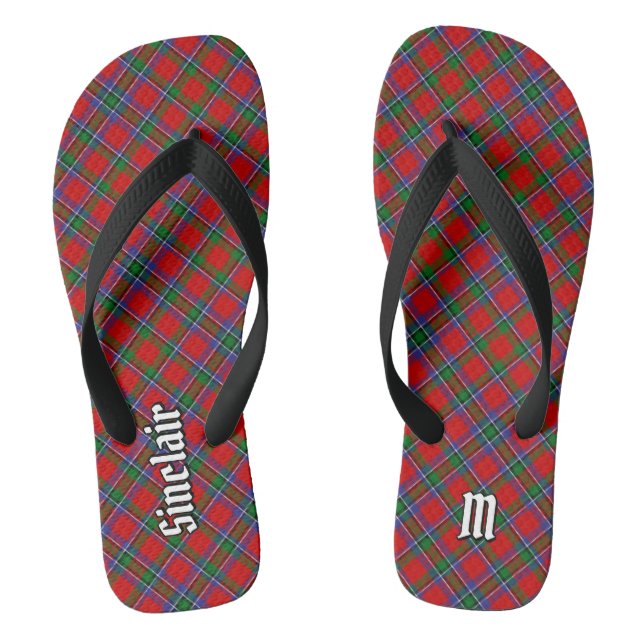 Clan Sinclair Tartan Thongs (Footbed)