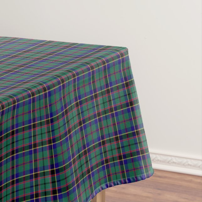 Clan Stevenson Bright Green Scottish Tartan Tablecloth (In Situ)