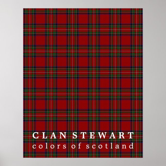 Clan Stewart Colours of Scotland Tartan Poster (Front)