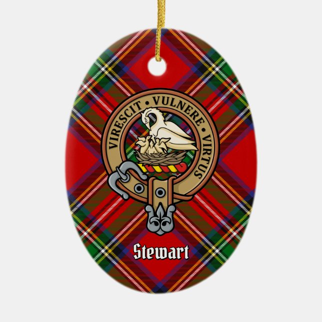 Clan Stewart Crest Ceramic Ornament (Front)
