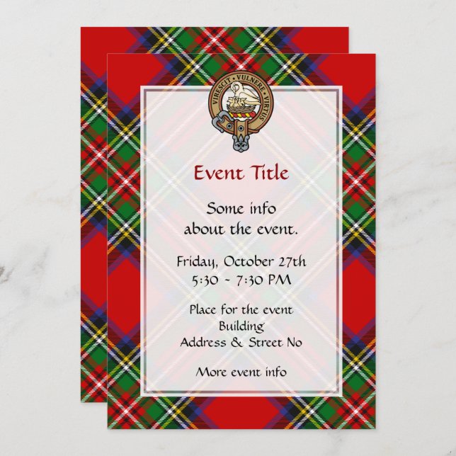 Clan Stewart Crest Invitation (Front/Back)