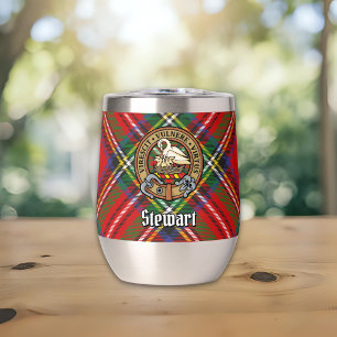 Clan Stewart Crest over Royal Tartan