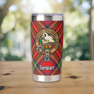 Clan Stewart Crest over Royal Tartan Insulated Tumbler