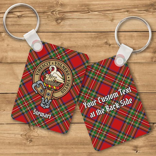 Clan Stewart Crest over Tartan Keychain (Creator Uploaded)