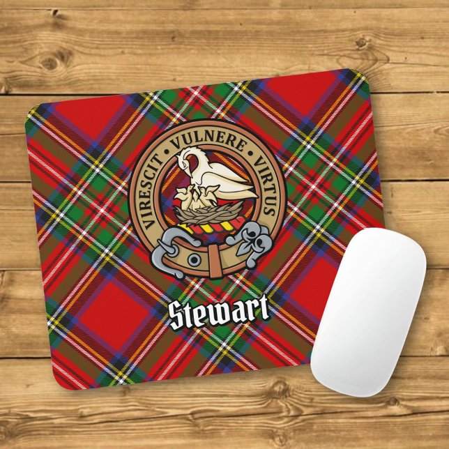 Clan Stewart Crest over Tartan Mouse Pad (Creator Uploaded)