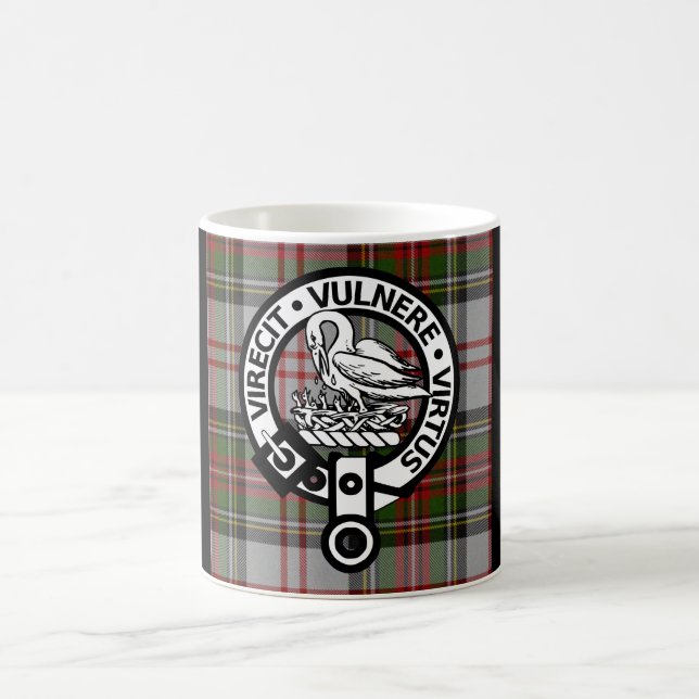 Clan Stewart Crest & Tartan Coffee Mug (Center)
