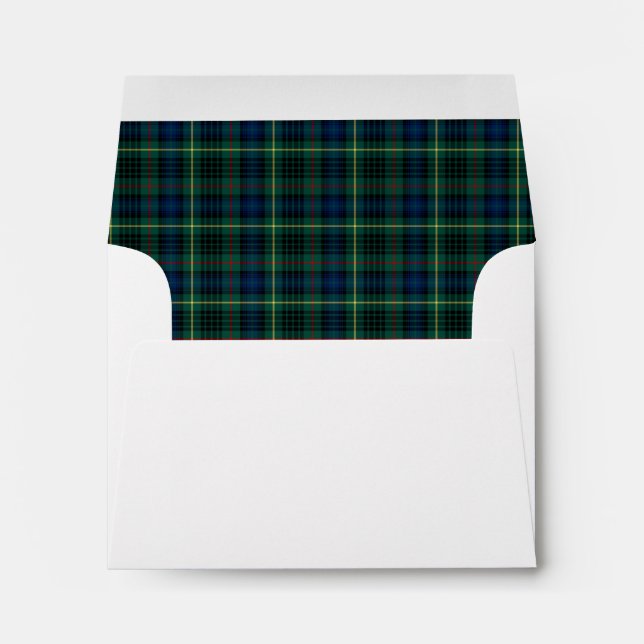 Clan Stewart Hunting Tartan Green Plaid Envelopes (Back (Bottom))