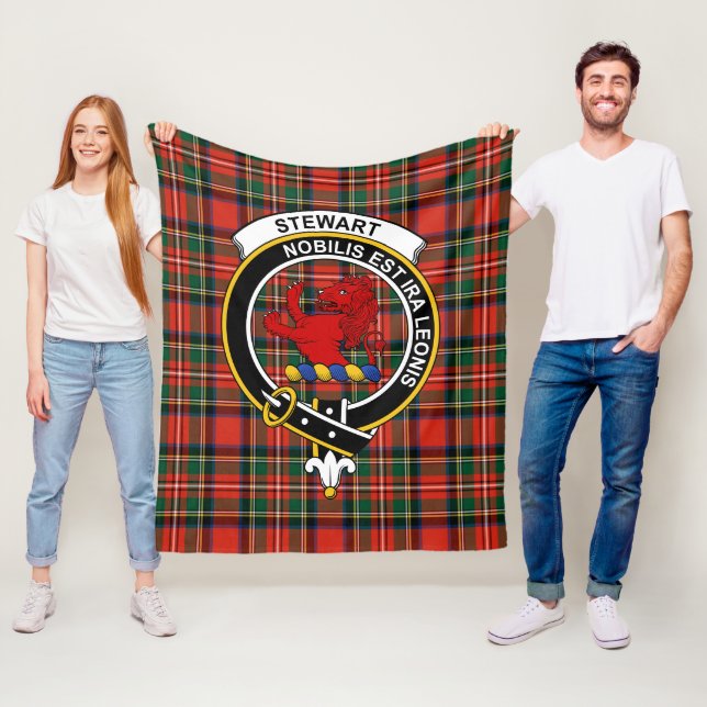 Clan Stewart Royal Modern (Stuart) of Bute Tartan Fleece Blanket (In Situ)