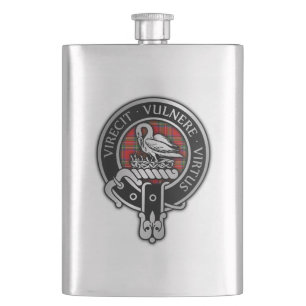 Clan Stewart Stuart Crest & Tartan Flask