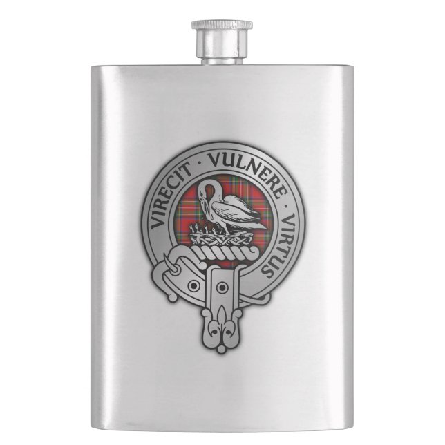 Clan Stewart | Stuart Crest & Tartan Hip Flask (Front)
